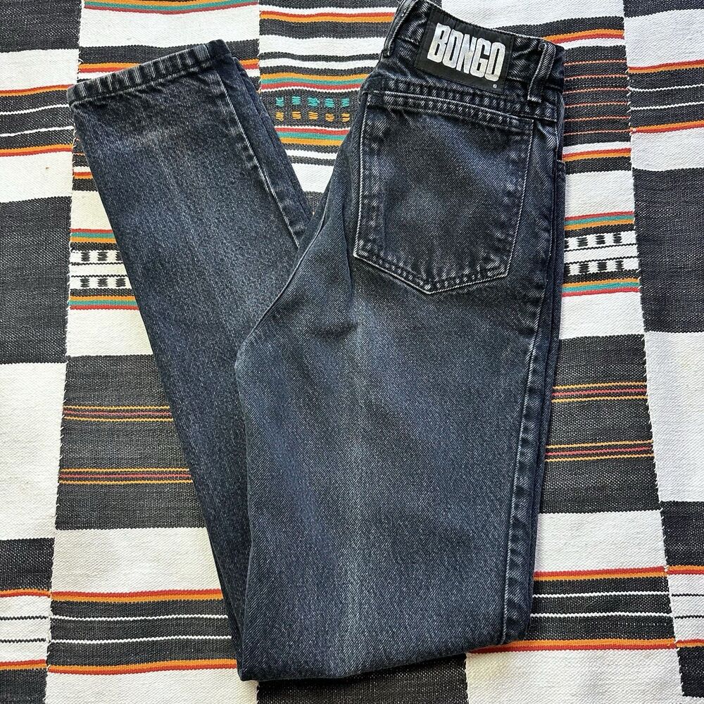Vintage 80s/90s Bongo Charcoal High Waisted Jeans. Size 9 JR. USA. 100% Cotton.